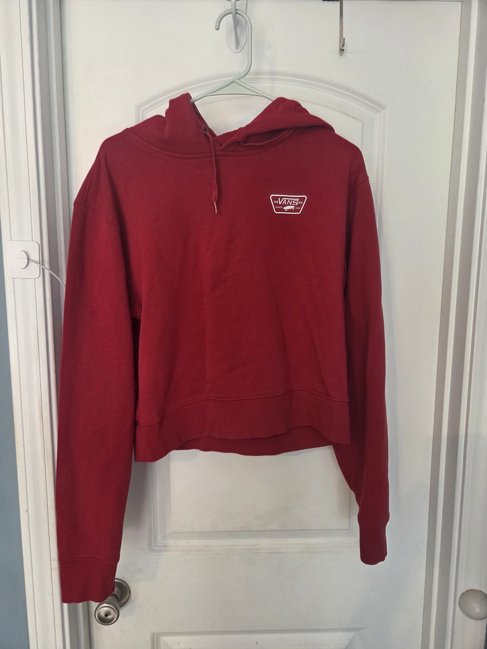 Vans Red Crewneck Hoodie with Small Chest Logo
